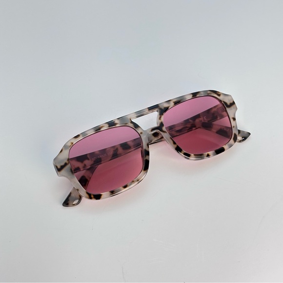Aire Tortoise Frame Pink Lens Women's Sunglasses - Picture 6 of 11
